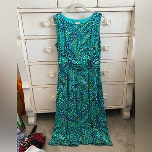 Elegant Teal and Blue Maxi Dress
